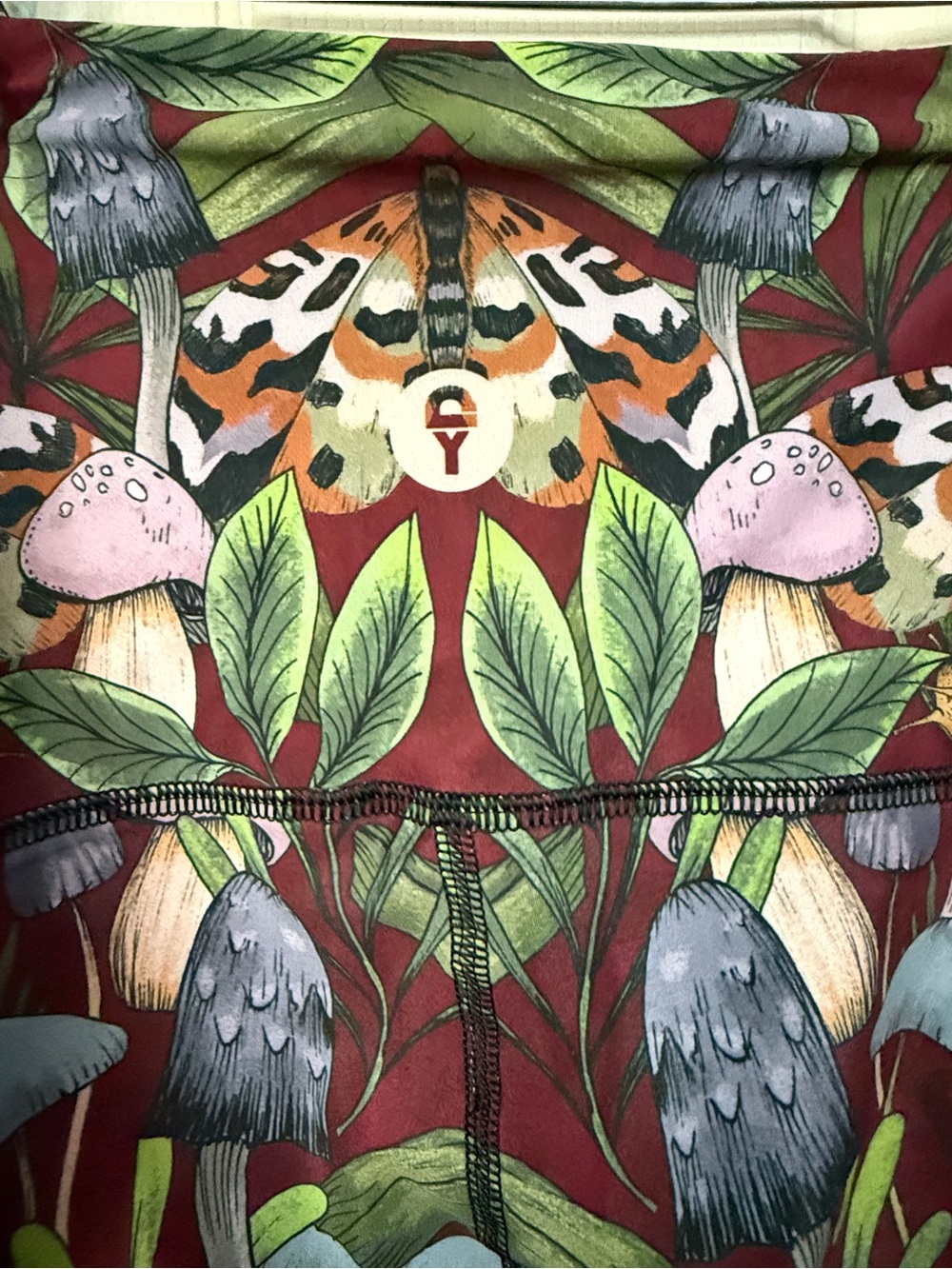 Yoga Democracy Fun Gal Mushroom Print Bell-Bottom Leggings Woman’s XS - Picture 9 of 13